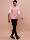 Men Solid Peach Slim Fit Nehru Jacket-AD-J-510-Peach