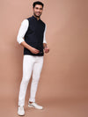 Men Solid Navy Blue Slim Fit Nehru Jacket-AD-J-535-Navyblue