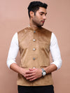 Men Solid Khaki Slim Fit Nehru Jacket-AD-J-707-Khaki