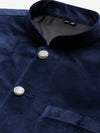 Men Solid Navy Blue Slim Fit Nehru Jacket-AD-J-707-Navyblue