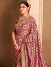 Saree Mall Women's  Blend Mauve Woven Design Designer Saree With Blouse Piece-ADWTYA1006