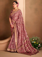 Saree Mall Women's  Blend Mauve Woven Design Designer Saree With Blouse Piece-ADWTYA1006