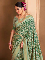 Saree Mall Women's  Blend Sea Green Woven Design Designer Saree With Blouse Piece-ADWTYA1007