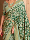 Saree Mall Women's  Blend Sea Green Woven Design Designer Saree With Blouse Piece-ADWTYA1007