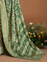 Saree Mall Women's  Blend Sea Green Woven Design Designer Saree With Blouse Piece-ADWTYA1007