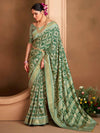 Saree Mall Women's  Blend Sea Green Woven Design Designer Saree With Blouse Piece-ADWTYA1007