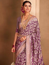 Saree Mall Women's  Blend Mauve Woven Design Designer Saree With Blouse Piece-ADWTYA1008