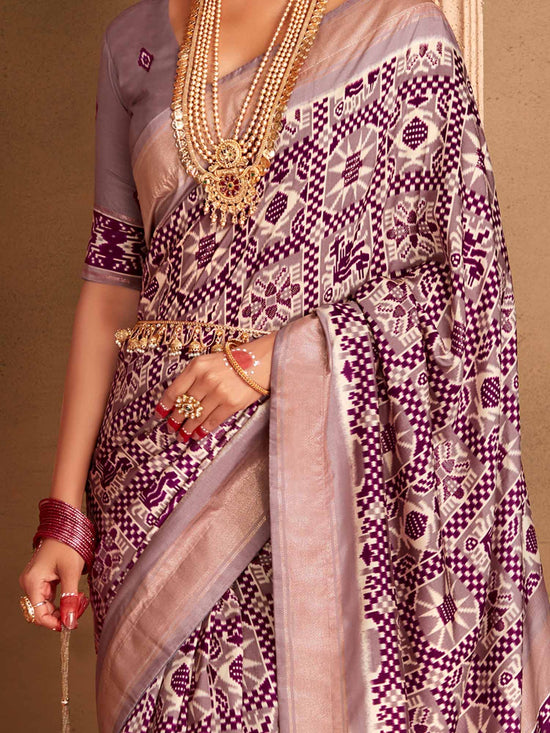 Saree Mall Women's  Blend Mauve Woven Design Designer Saree With Blouse Piece-ADWTYA1008