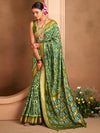 Saree Mall Women's  Blend Green Woven Design Designer Saree With Blouse Piece-ADWTYA1009