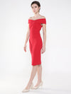 Women Solid Red Bodycon Dress-AE-001-Red