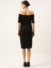 Women Solid Black Sheath Dress-AE-002-Black