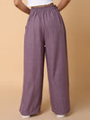 Women Flat Front Solid Lavender Trousers-AE-10315-Lavender