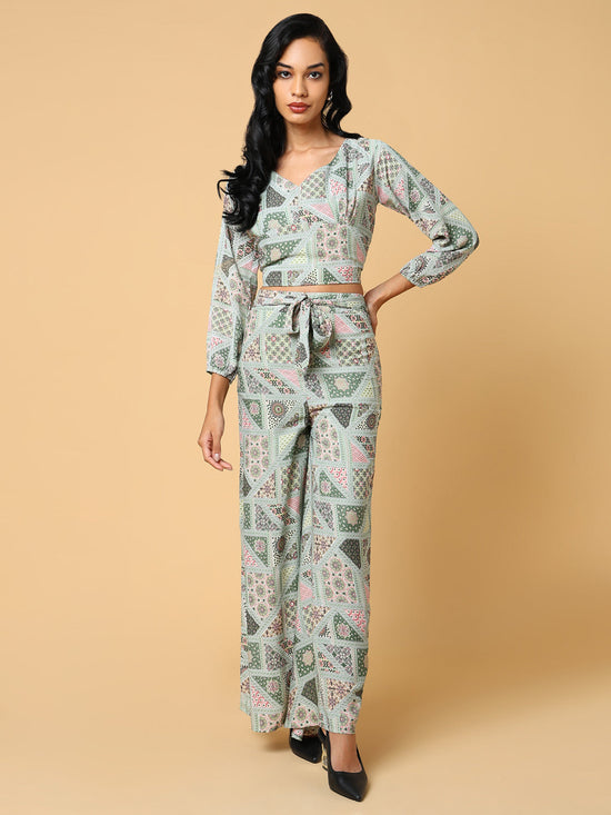 Women Printed Green Co-Ords Set-AE-15852-Green