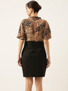 Women Graphic Brown Sheath Dress-AE-9988-Brown