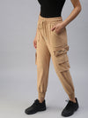 Women Solid Beige Trackpant-AF-1618-Beige