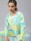 Women Tie and Dye Yellow Tracksuit-AF-1765-Yellowblue