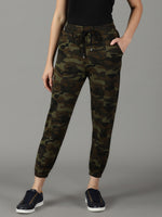 Women Camouflage Olive Trackpant-AF-1802-Olive