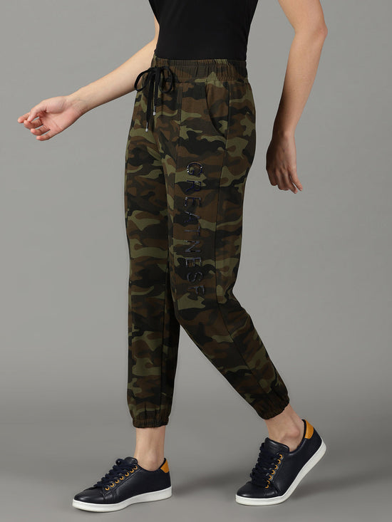 Women Camouflage Olive Trackpant-AF-1802-Olive