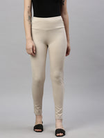 Women Solid Beige Slim Fit Jeggings-AF-2272-Beige