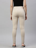 Women Solid Beige Slim Fit Jeggings-AF-2272-Beige