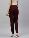 Women Solid Maroon Slim Fit Jeggings-AF-2272-Maroon