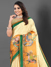 Saree Mall Women's  Blend Cream Printed Designer Saree With Blouse Piece-AFREN102