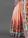 Saree Mall Women's  Blend Peach Printed Designer Saree With Blouse Piece-AFREN103