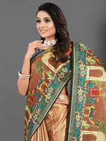 Saree Mall Women's  Blend Brown Printed Designer Saree With Blouse Piece-AFREN105