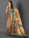 Saree Mall Women's  Blend Brown Printed Designer Saree With Blouse Piece-AFREN105