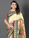 Saree Mall Women's  Blend Beige Printed Designer Saree With Blouse Piece-AFREN106