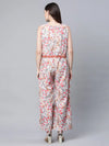 Women Floral Standard Pink Jumpsuits & Sets