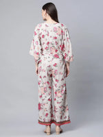 Women Floral Standard Beige Jumpsuits & Sets