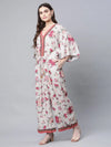 Women Floral Standard Beige Jumpsuits & Sets