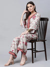 Women Floral Standard Beige Jumpsuits & Sets