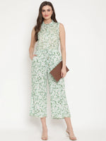 Women Floral Standard Light Green Jumpsuits & Sets