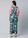 Women Floral Standard Dark Green Jumpsuits & Sets