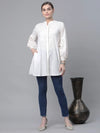 Ahalyaa Women Off White Pure Cotton Printed Tunic