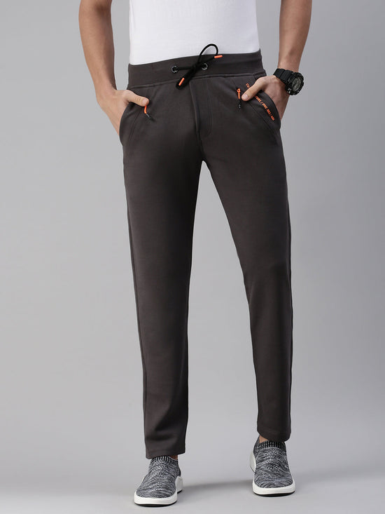 Men Solid Grey Straight Fit Trackpant-AJ-WG881-Grey