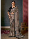 Saree Mall Women's Crepe Black Digital Print Designer Saree With Blouse Piece-AJRKH308