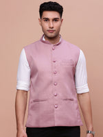 Men Solid Lavender Slim Fit Nehru Jacket-AK-12527-17-Lavender