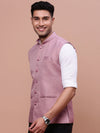 Men Solid Lavender Slim Fit Nehru Jacket-AK-12527-17-Lavender