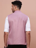 Men Solid Lavender Slim Fit Nehru Jacket-AK-12527-17-Lavender