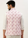 Men Mandarin Collar Solid Pink Nehru Jacket-AK-2611-1-Pink