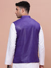 Men Solid Violet Slim Fit Nehru Jacket-AK-3618-30-Violet