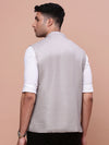 Men Solid Grey Slim Fit Nehru Jacket-AK-3618-32-Grey