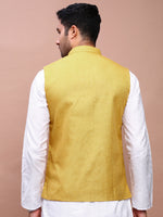 Men Solid Mustard Slim Fit Nehru Jacket-AK-51340-8-Mustard