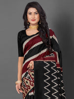 Saree Mall Women's Bhagalpuri  Black Printed Designer Saree With Blouse Piece-ALFA101