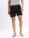 Men Printed Cotton Black Boxer-AM-149-4-Black