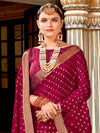 Saree Mall Women's Vichitra  Magenta Embellished Designer Saree With Blouse Piece-AMISHA81456