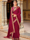 Saree Mall Women's Vichitra  Magenta Embellished Designer Saree With Blouse Piece-AMISHA81456